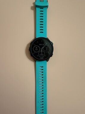 garmin Black Watch Case with Bright Teal Silicone Band